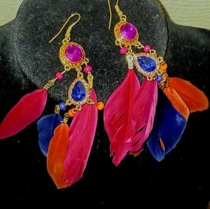 I AM Fashion Earnings-Drop/Hook 4.5in Colorful Windcatcher